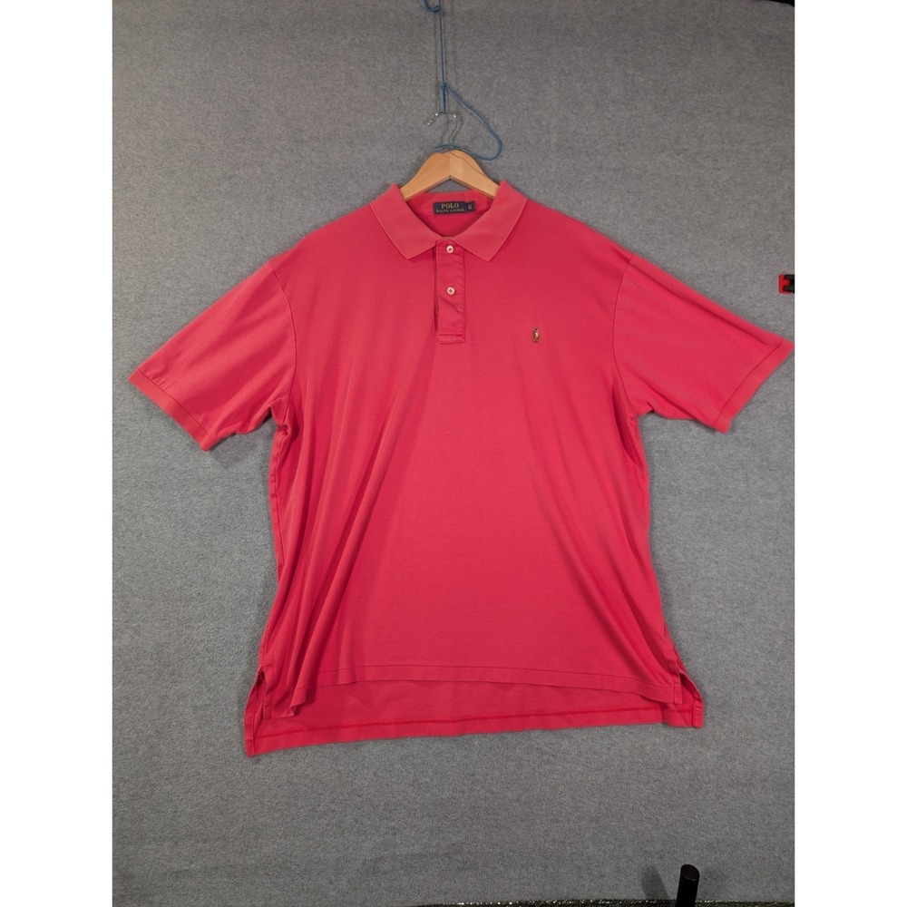 Polo Ralph Lauren Mens XLT Coral Pink Flesh Pony Polo Shirt Preppy Golf Normcore